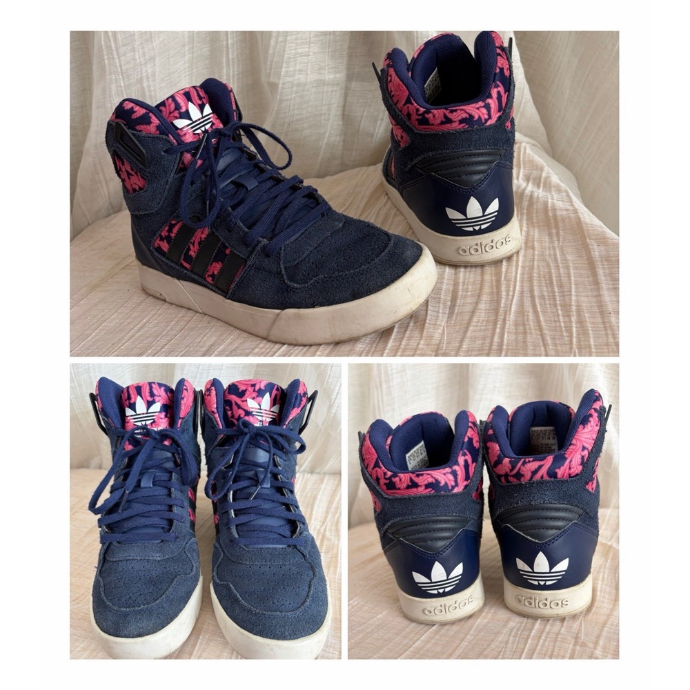 Adidas Orig.Spectra Baroq NavyBlue Pink Floral HighTop Sneakers AQ3498 Women's 6